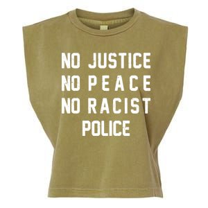 No Justice No Peace No Racist Police Garment-Dyed Women's Muscle Tee