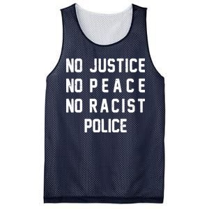 No Justice No Peace No Racist Police Mesh Reversible Basketball Jersey Tank