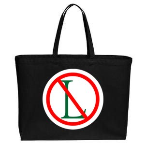 NO L Sign Noel Christmas Cotton Canvas Jumbo Tote