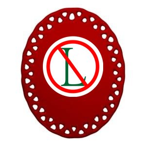 NO L Sign Noel Christmas Ceramic Oval Ornament