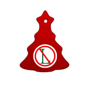 NO L Sign Noel Christmas Ceramic Tree Ornament