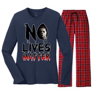 No Lives Matter Classic Horror Women's Long Sleeve Flannel Pajama Set 