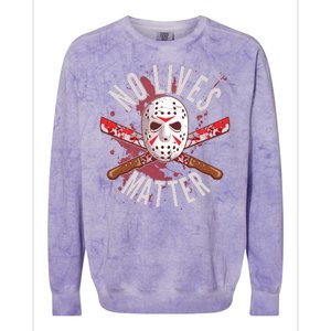 No Lives Matter Jason Hockey Mask Colorblast Crewneck Sweatshirt