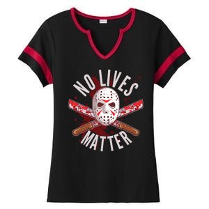 No Lives Matter Jason Hockey Mask Ladies Halftime Notch Neck Tee