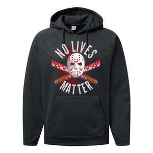 No Lives Matter Jason Hockey Mask Performance Fleece Hoodie