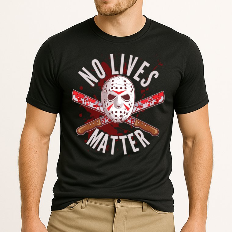 No Lives Matter Jason Hockey Mask Cooling Performance Crew T-Shirt
