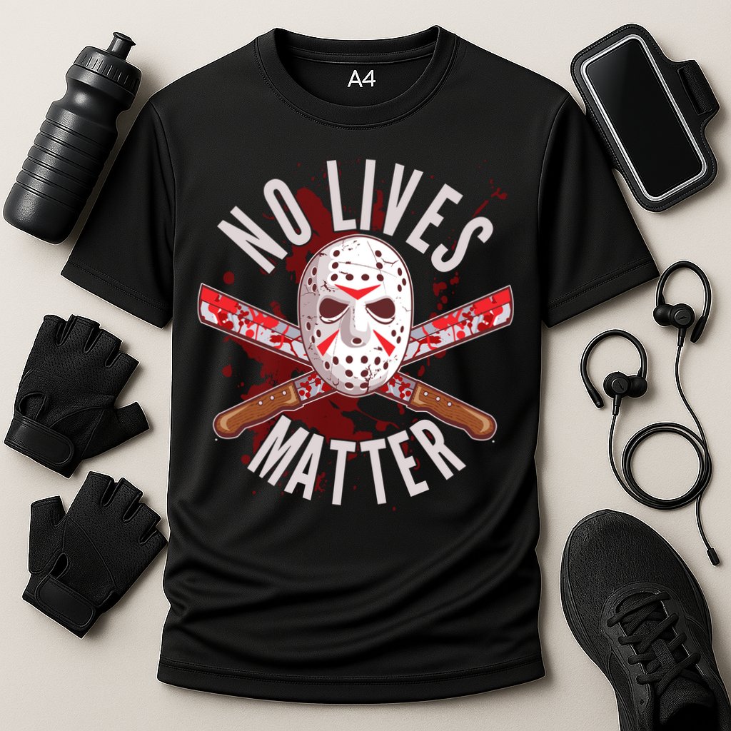 No Lives Matter Jason Hockey Mask Cooling Performance Crew T-Shirt