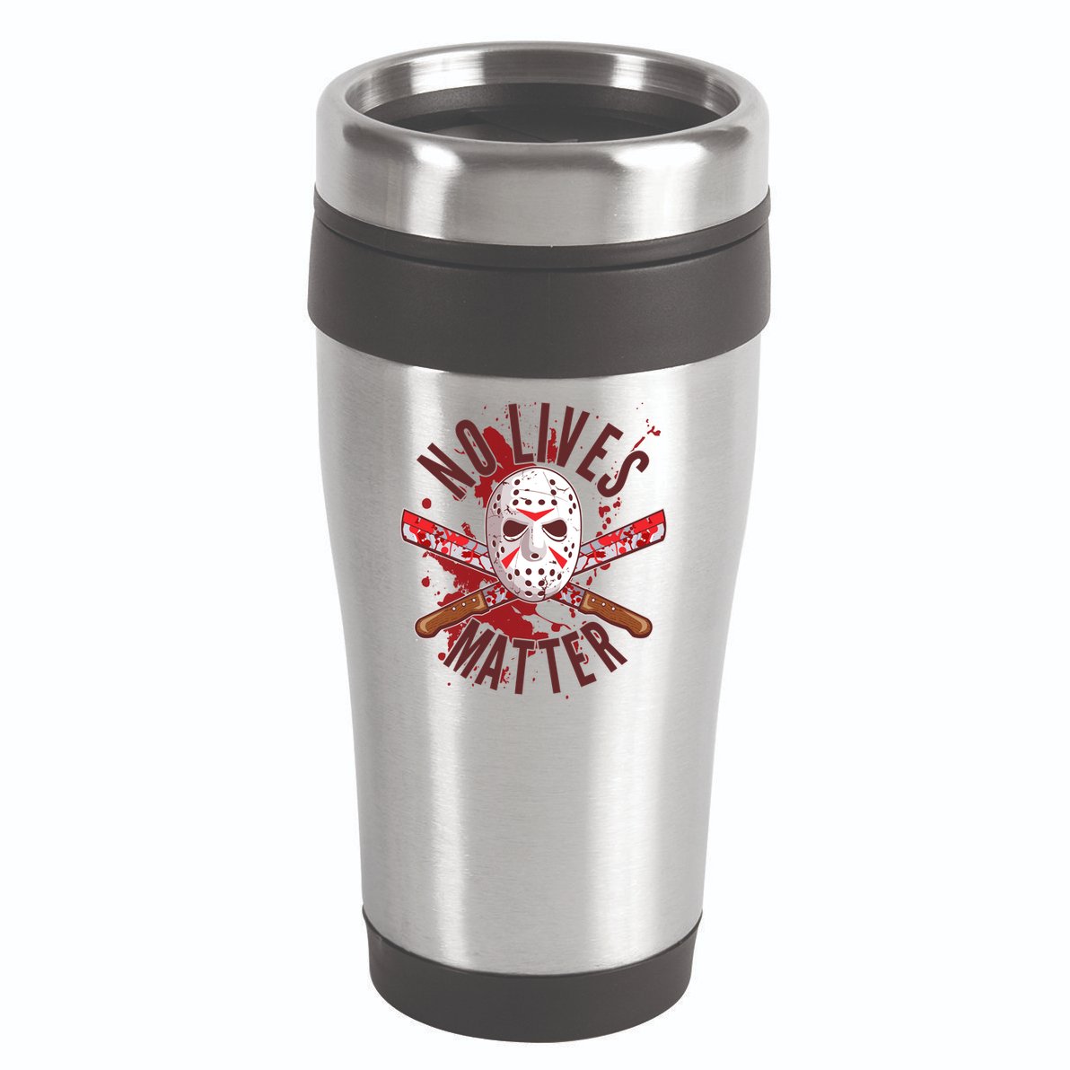 No Lives Matter Jason Hockey Mask 16oz Travel Tumbler
