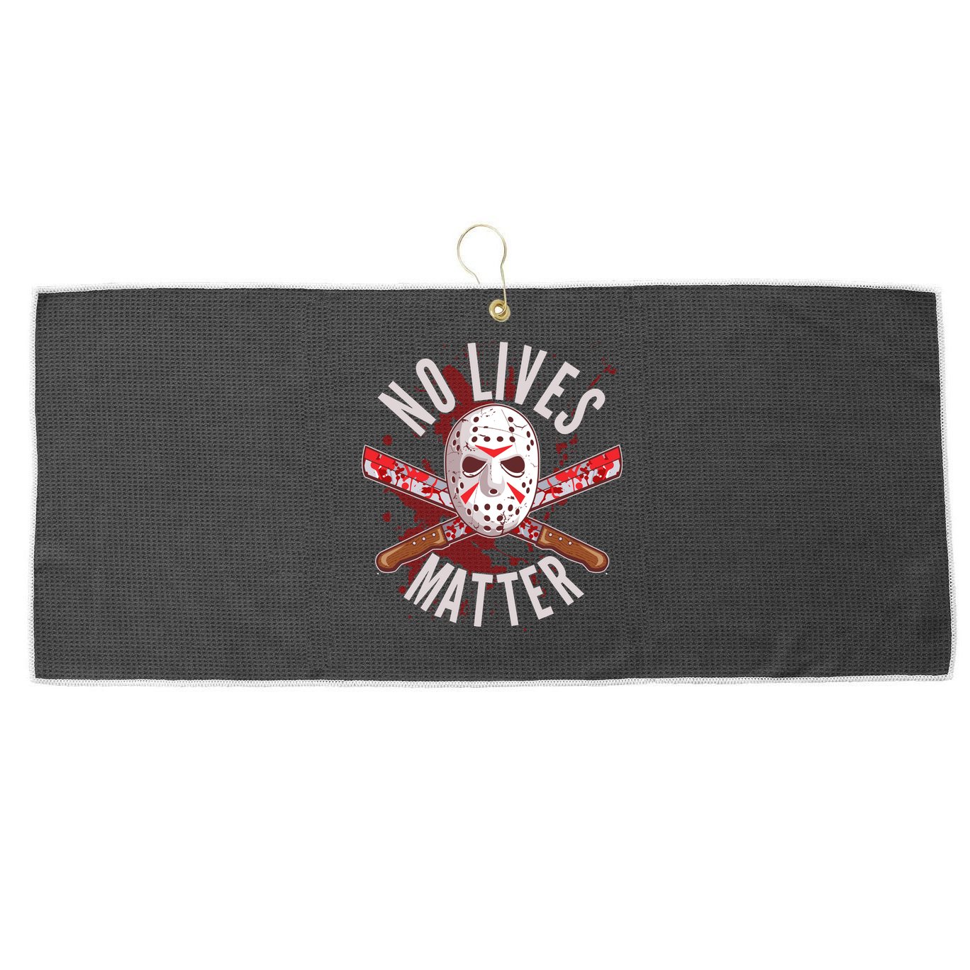 No Lives Matter Jason Hockey Mask Large Microfiber Waffle Golf Towel