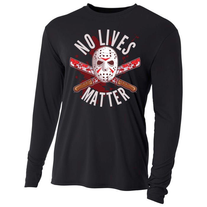 No Lives Matter Jason Hockey Mask Cooling Performance Long Sleeve Crew