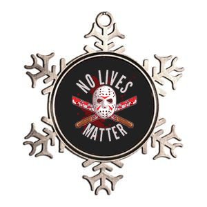 No Lives Matter Jason Hockey Mask Metallic Star Ornament