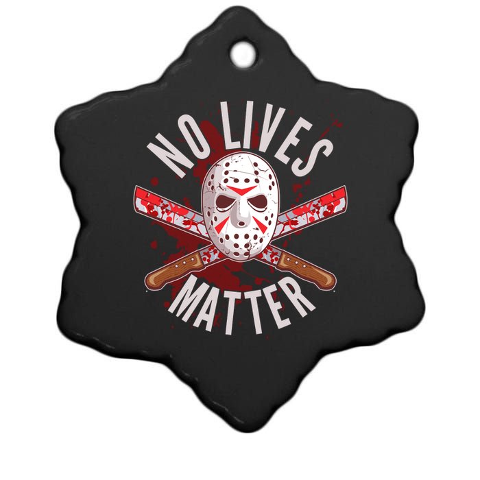 No Lives Matter Jason Hockey Mask Ceramic Star Ornament