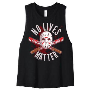 No Lives Matter Jason Hockey Mask Women's Racerback Cropped Tank