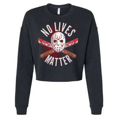 No Lives Matter Jason Hockey Mask Cropped Pullover Crew