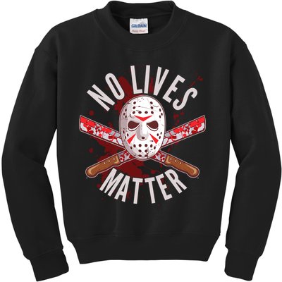 No Lives Matter Jason Hockey Mask Kids Sweatshirt