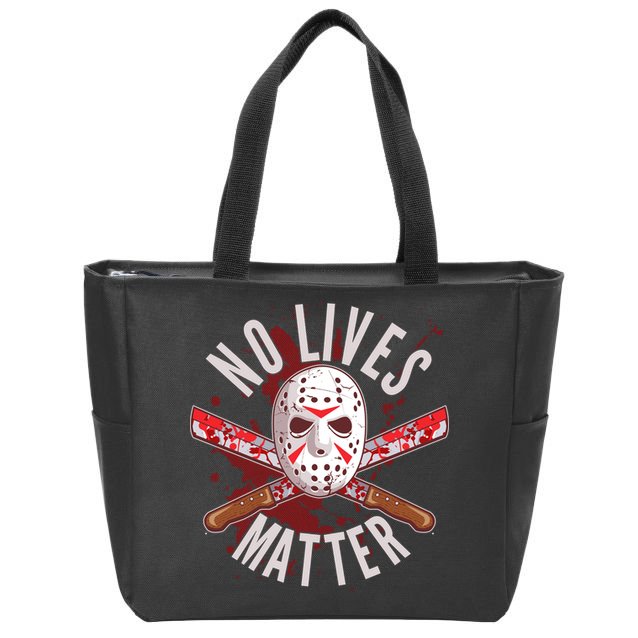 No Lives Matter Jason Hockey Mask Zip Tote Bag