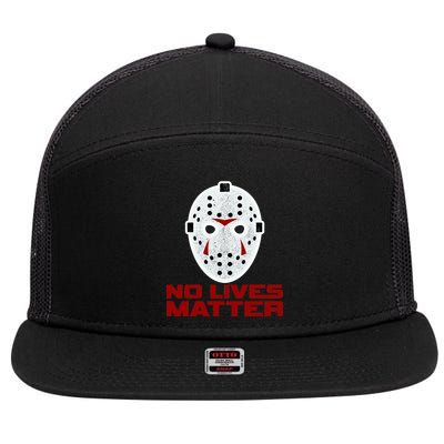 No Lives Matter Scary Halloween Mask 7 Panel Mesh Trucker Snapback Hat