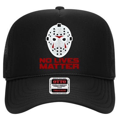 No Lives Matter Scary Halloween Mask High Crown Mesh Back Trucker Hat