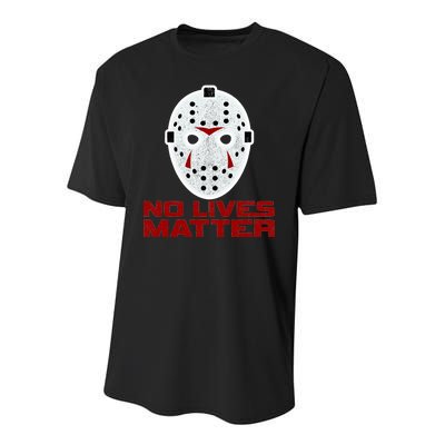 No Lives Matter Scary Halloween Mask Youth Performance Sprint T-Shirt