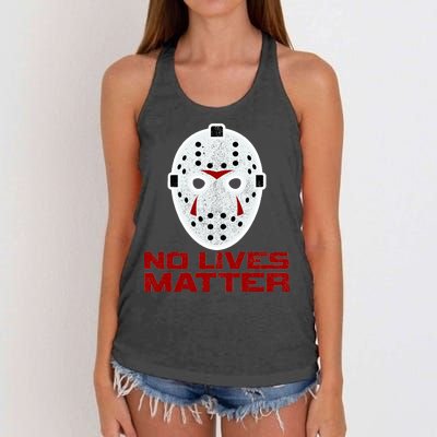 No Lives Matter Scary Halloween Mask Women's Knotted Racerback Tank