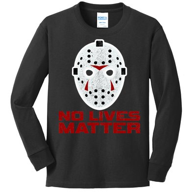 No Lives Matter Scary Halloween Mask Kids Long Sleeve Shirt