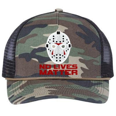 No Lives Matter Scary Halloween Mask Retro Rope Trucker Hat Cap