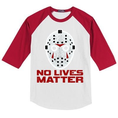 No Lives Matter Scary Halloween Mask Kids Colorblock Raglan Jersey