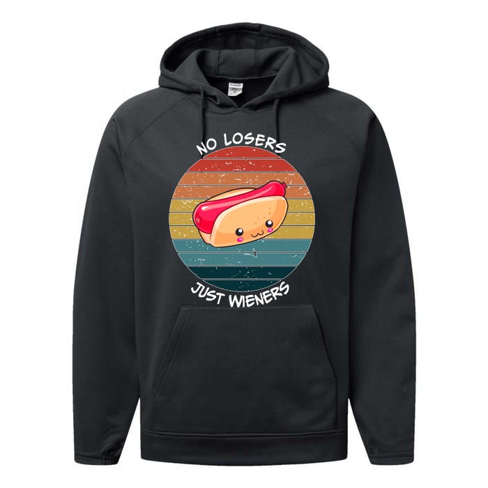 No Losers Just Wieners Performance Fleece Hoodie