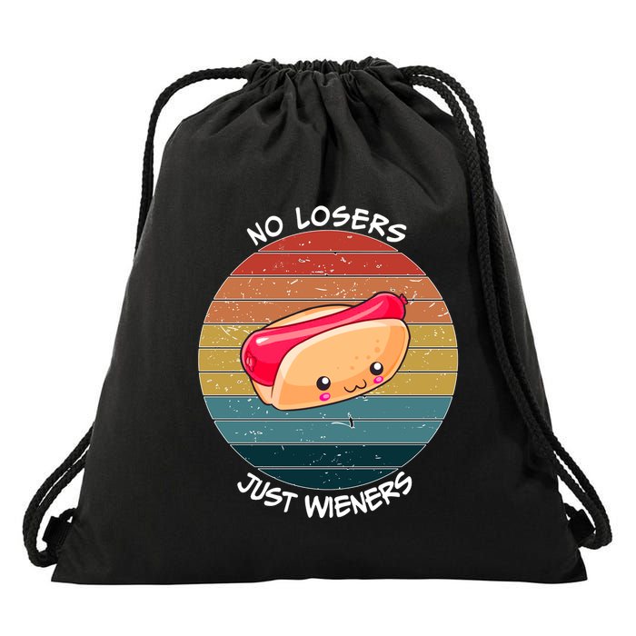 No Losers Just Wieners Drawstring Bag