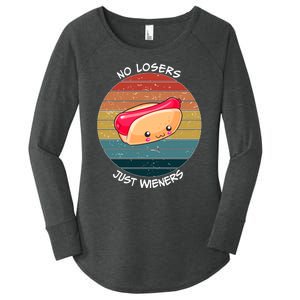 No Losers Just Wieners Women's Perfect Tri Tunic Long Sleeve Shirt