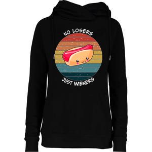 No Losers Just Wieners Womens Funnel Neck Pullover Hood