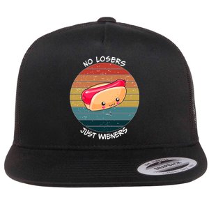 No Losers Just Wieners Flat Bill Trucker Hat