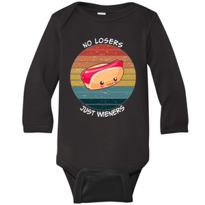 No Losers Just Wieners Baby Long Sleeve Bodysuit