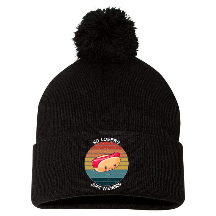 No Losers Just Wieners Pom Pom 12in Knit Beanie