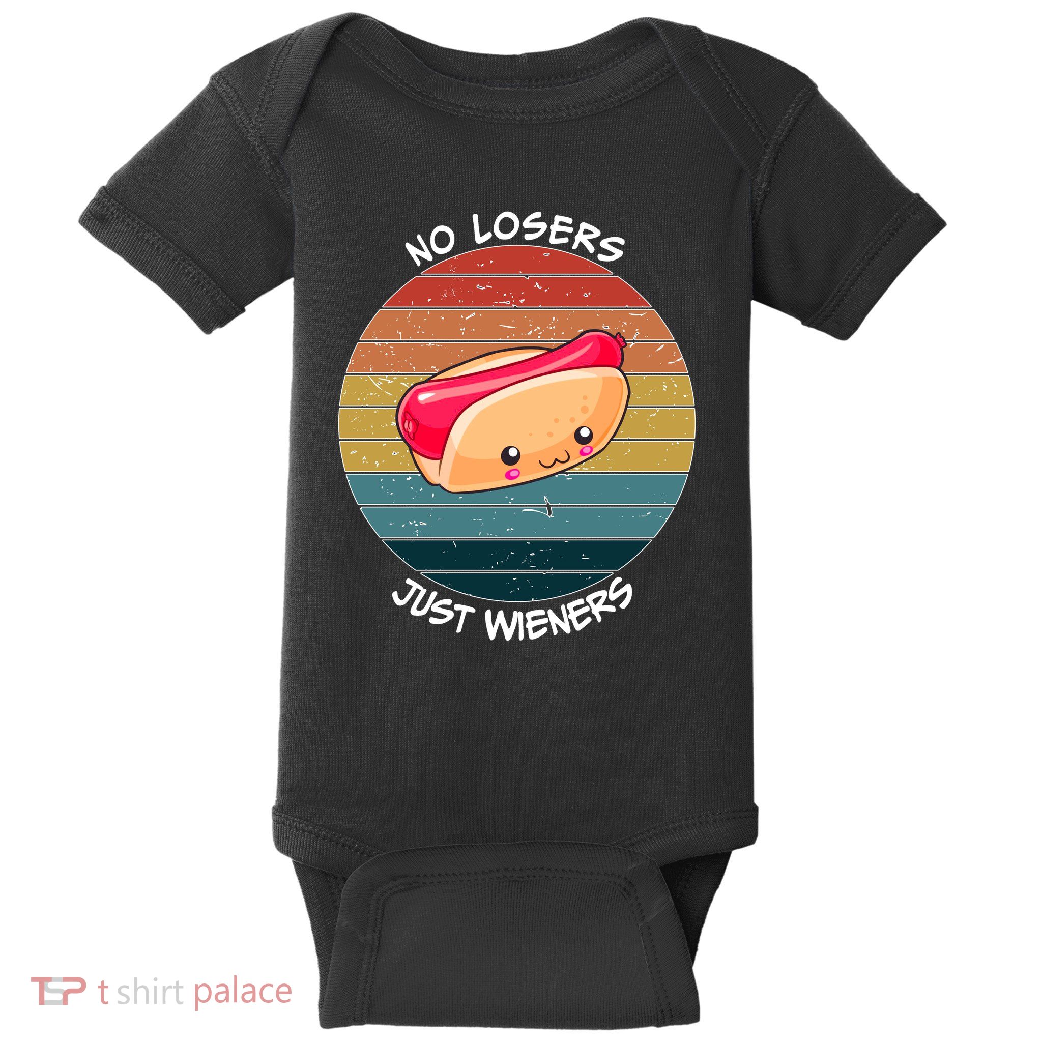 No Losers Just Wieners Baby Bodysuit