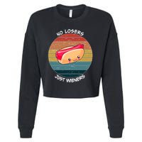 No Losers Just Wieners Cropped Pullover Crew