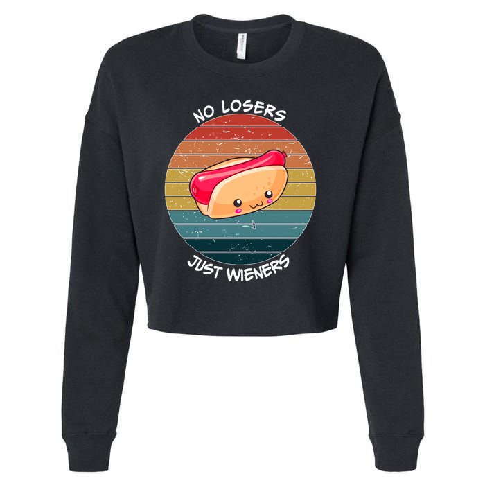 No Losers Just Wieners Cropped Pullover Crew