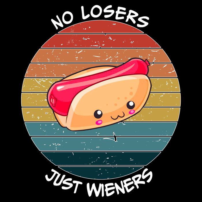 No Losers Just Wieners Cropped Pullover Crew