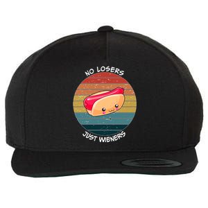 No Losers Just Wieners Wool Snapback Cap