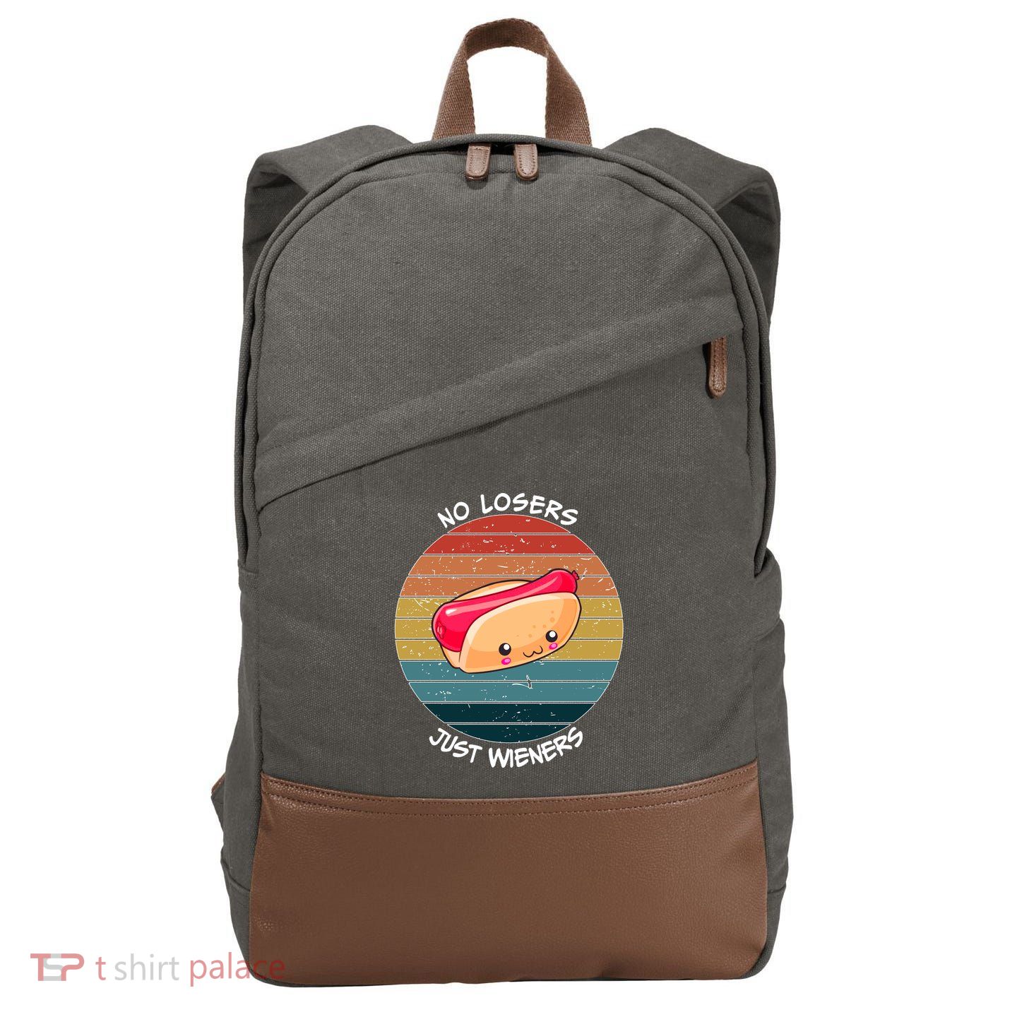 No Losers Just Wieners Cotton Canvas Backpack