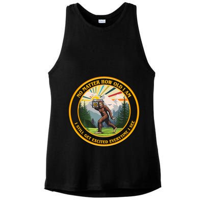 No Matter How Old I Am I Still Get Excited Every Time I See Bigfoot Ladies PosiCharge Tri-Blend Wicking Tank