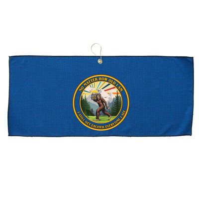 No Matter How Old I Am I Still Get Excited Every Time I See Bigfoot Large Microfiber Waffle Golf Towel