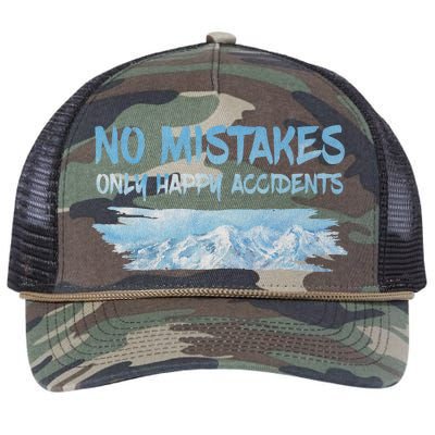 No Mistakes Only Happy Accidents Retro Rope Trucker Hat Cap