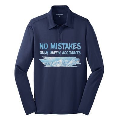 No Mistakes Only Happy Accidents Silk Touch Performance Long Sleeve Polo