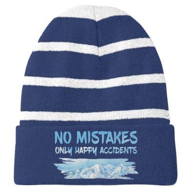 No Mistakes Only Happy Accidents Striped Beanie with Solid Band