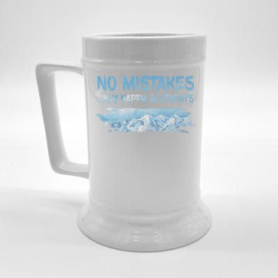 No Mistakes Only Happy Accidents Beer Stein