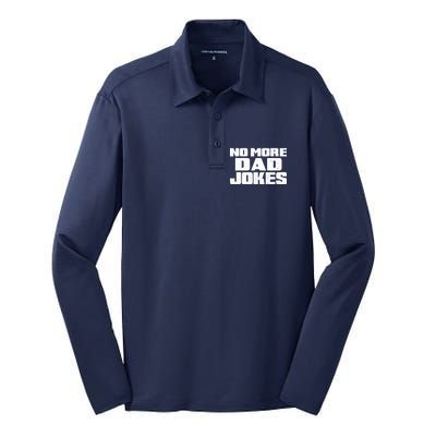 No More Dad Jokes Silk Touch Performance Long Sleeve Polo