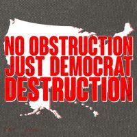 No Obstruction Just Democrat Destruction Cotton Canvas Backpack