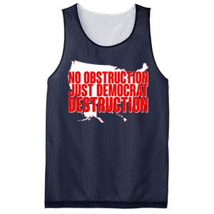 No Obstruction Just Democrat Destruction Mesh Reversible Basketball Jersey Tank