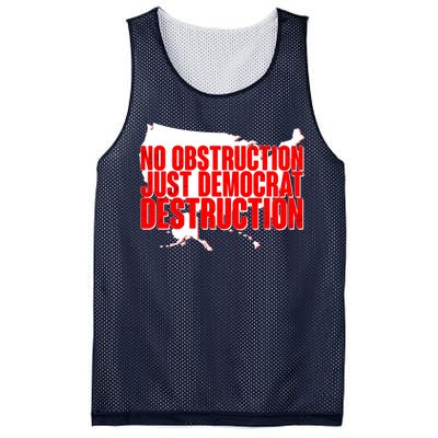 No Obstruction Just Democrat Destruction Mesh Reversible Basketball Jersey Tank